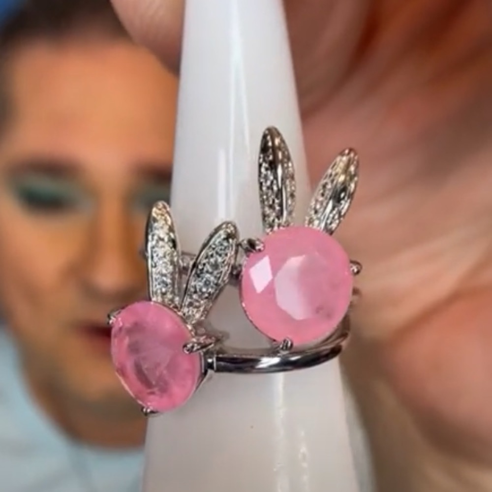 Listing is for ONE adorable Pink Bunny Ring